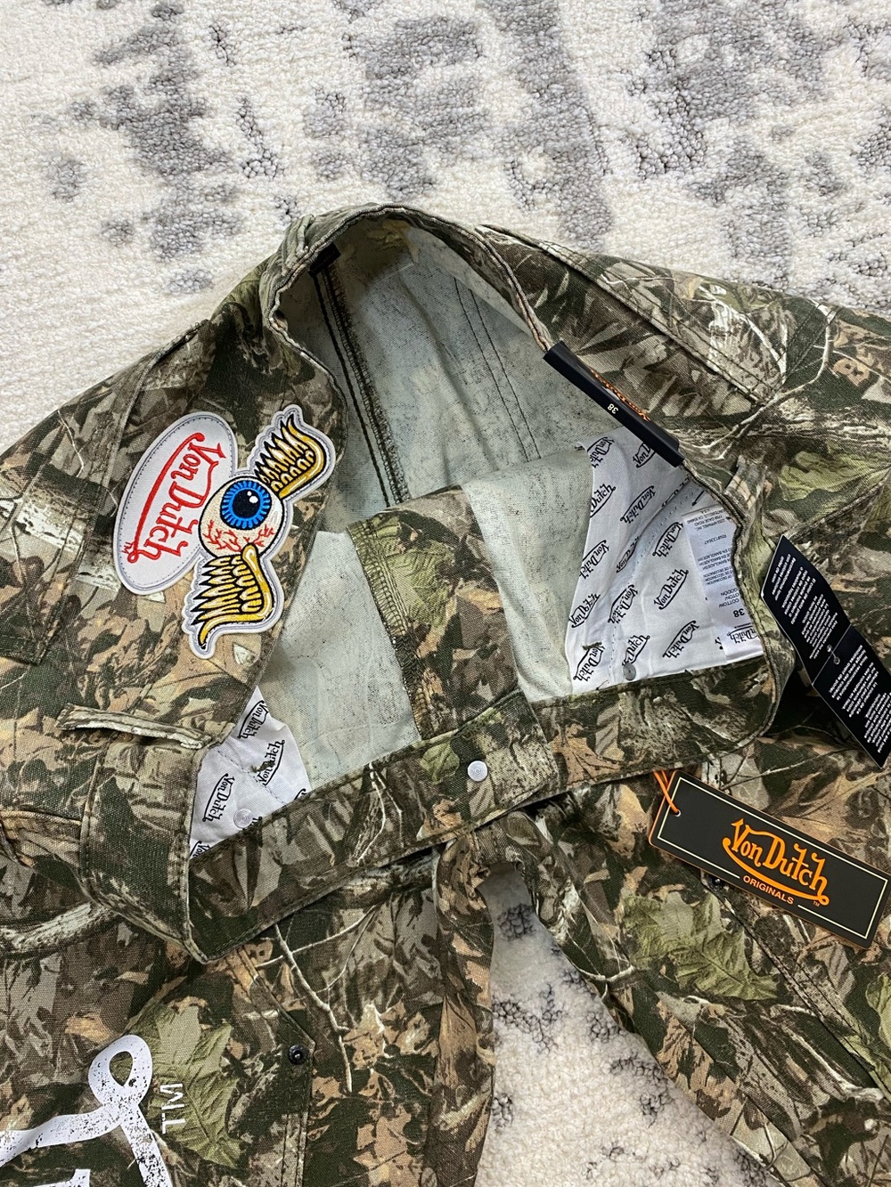 Von Dutch Camo Double Knee Carpenter Baggy Pants - Deadstock - Picture 5 of 12